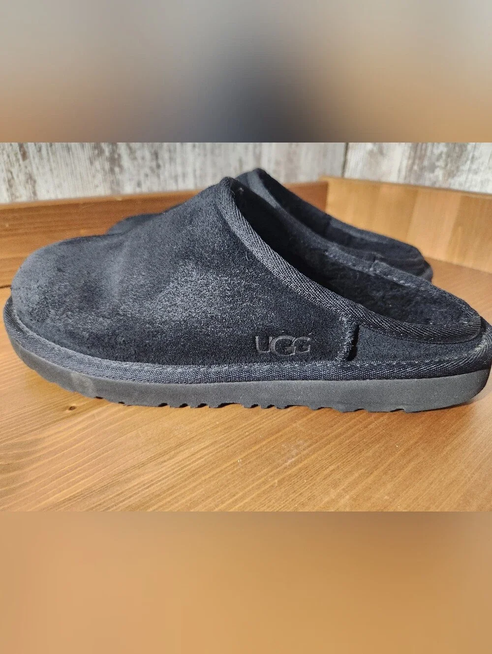 UGG Black Suede Slip-On Clog USA Youth Size 5